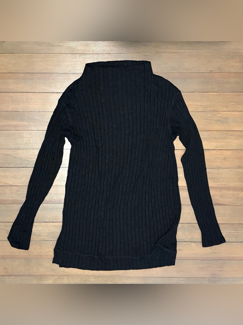 Mock neck ribbed top